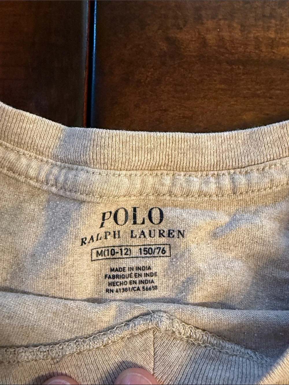 Ralph Lauren Kids Long Sleeve Crewneck Tee - Heather Light Gray with Navy Pony